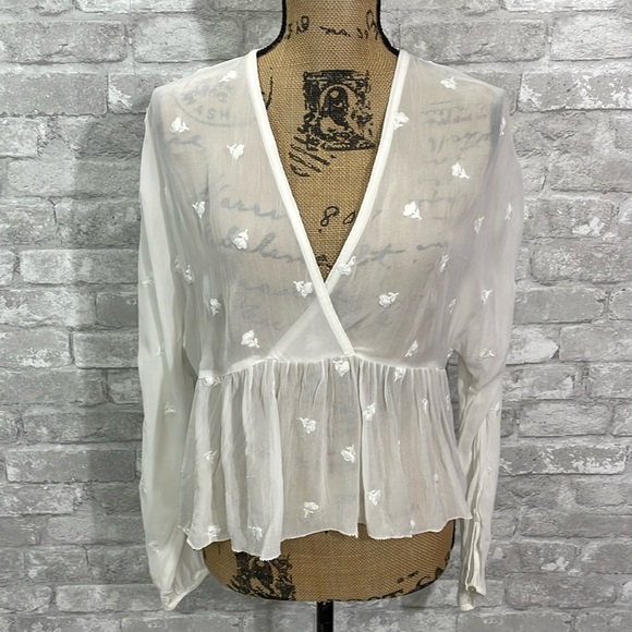 Wilfred Faux Wrap Sheer Blouse - Picture 1 of 7